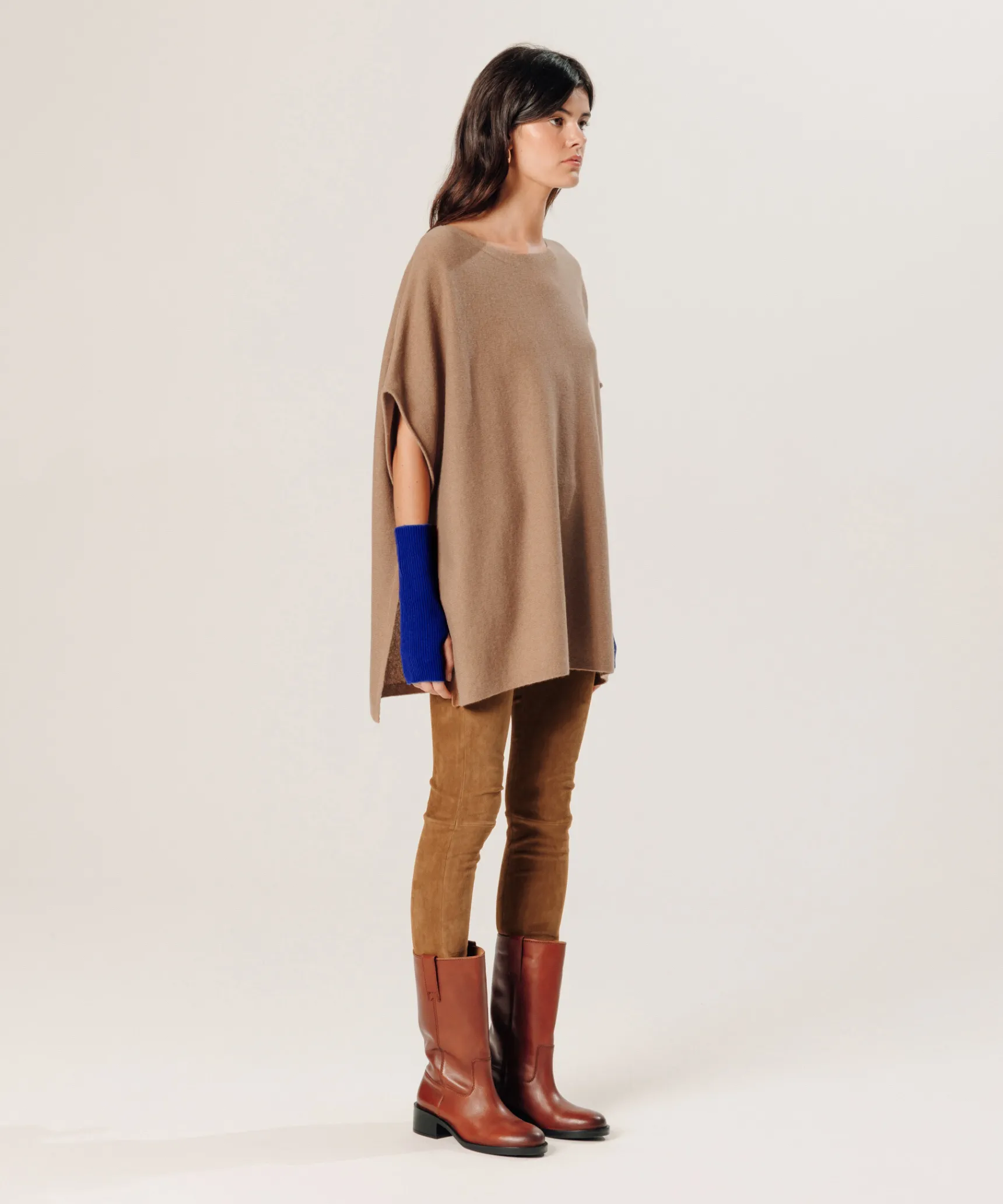Hot Rodier Poncho cachemire marron camel