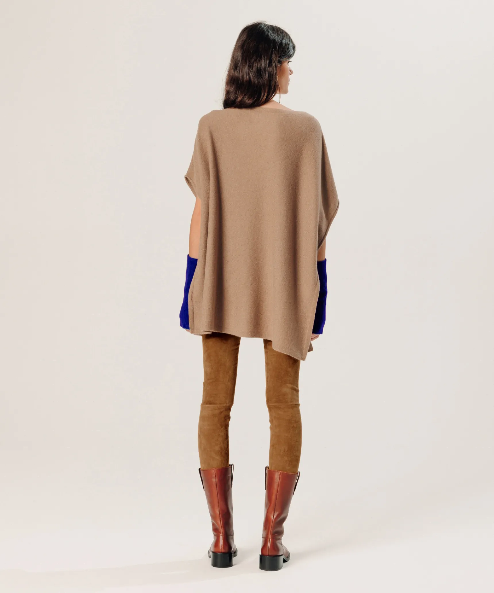 Hot Rodier Poncho cachemire marron camel