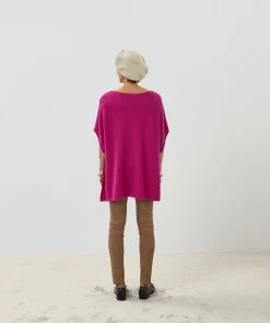 New Rodier Poncho cachemire rose fuschia