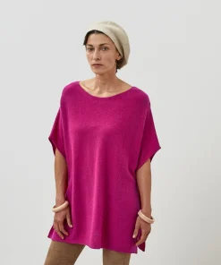 New Rodier Poncho cachemire rose fuschia