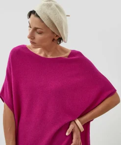 New Rodier Poncho cachemire rose fuschia