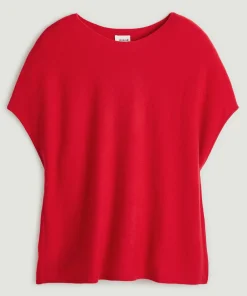 Online Rodier Poncho cachemire rouge vermillon