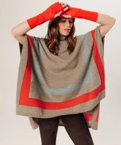 Clearance Rodier Poncho en cachemire beige
