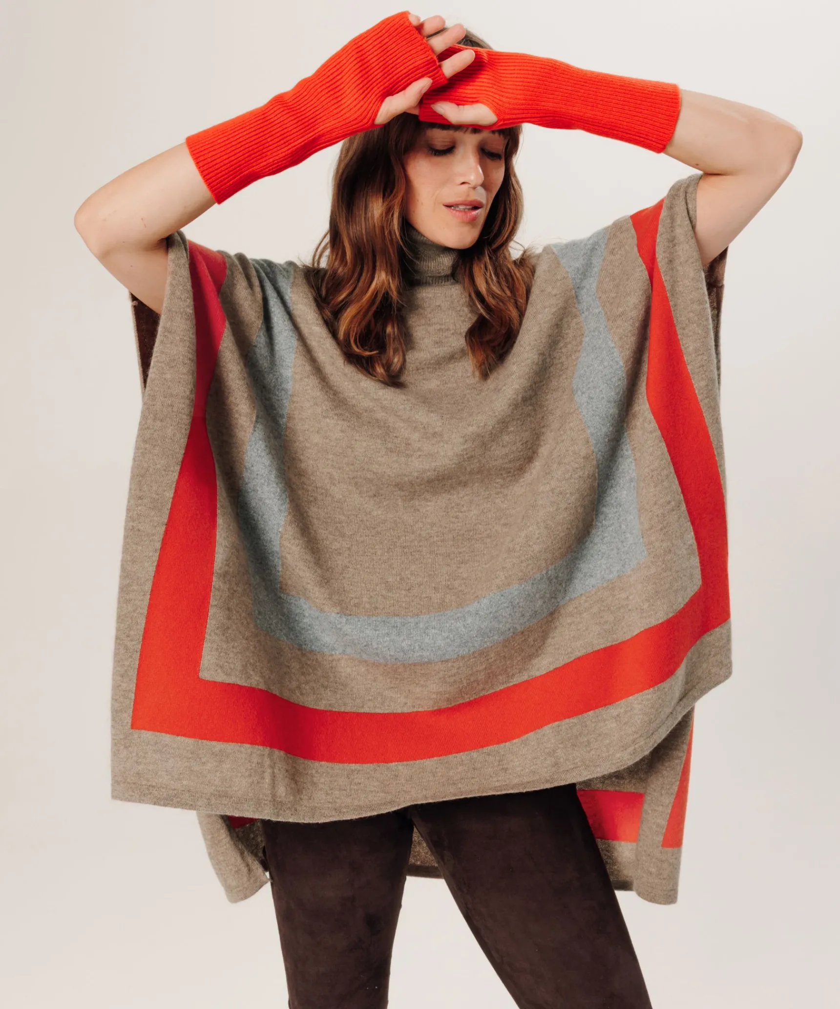 Clearance Rodier Poncho en cachemire beige