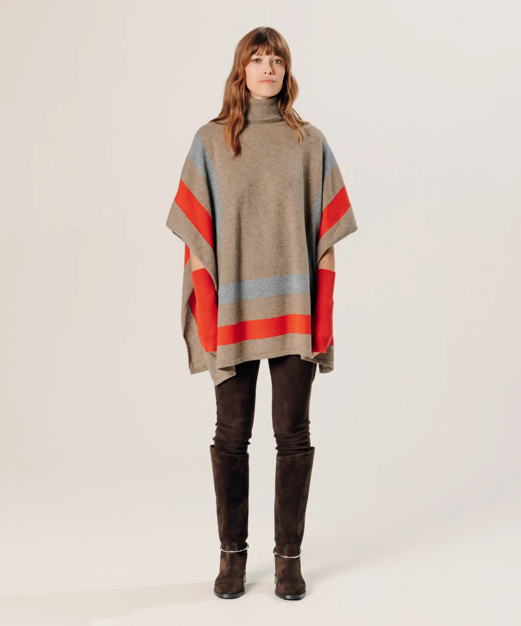 Clearance Rodier Poncho en cachemire beige