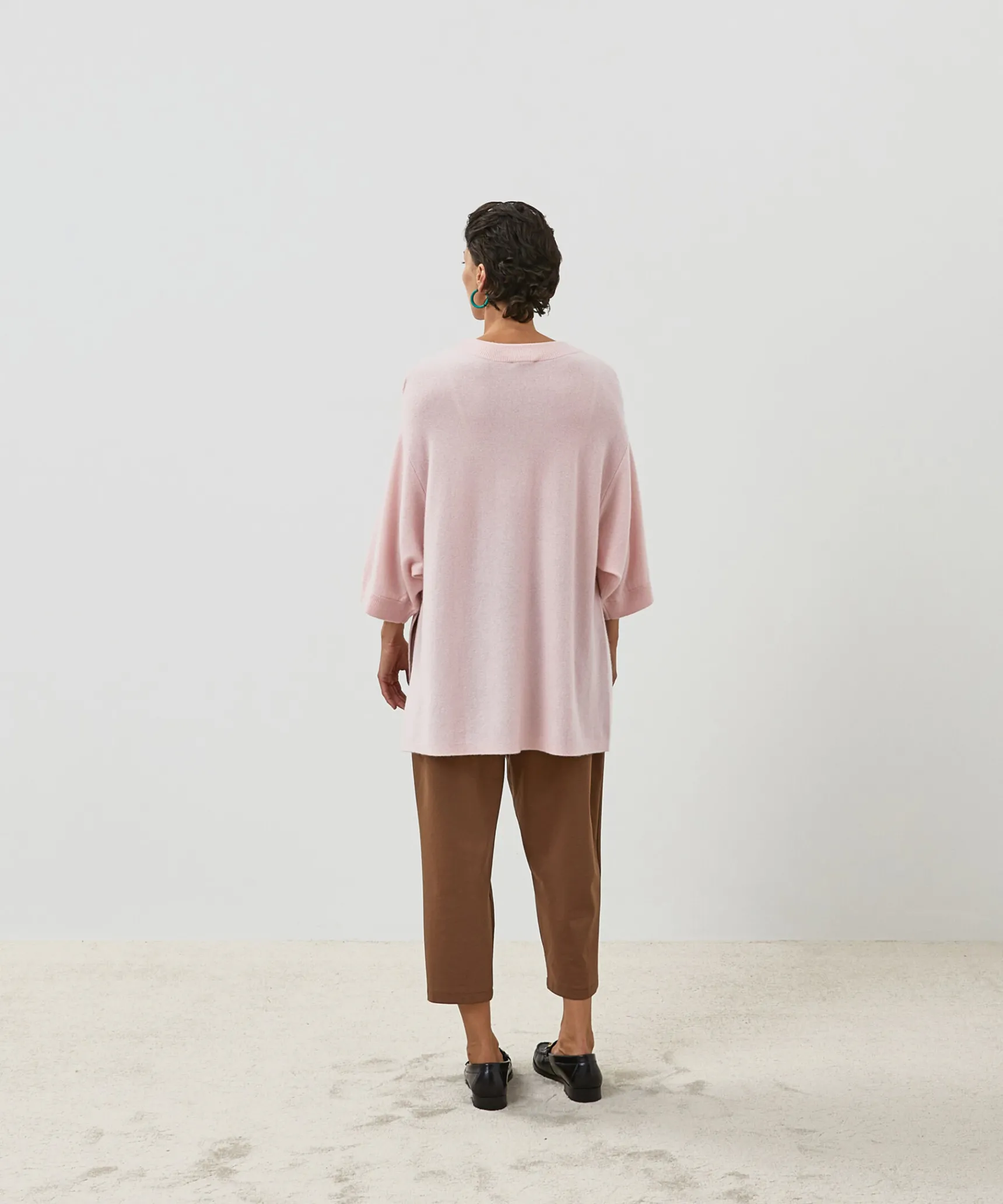 Clearance Rodier Poncho manches 3/4 cachemire grège