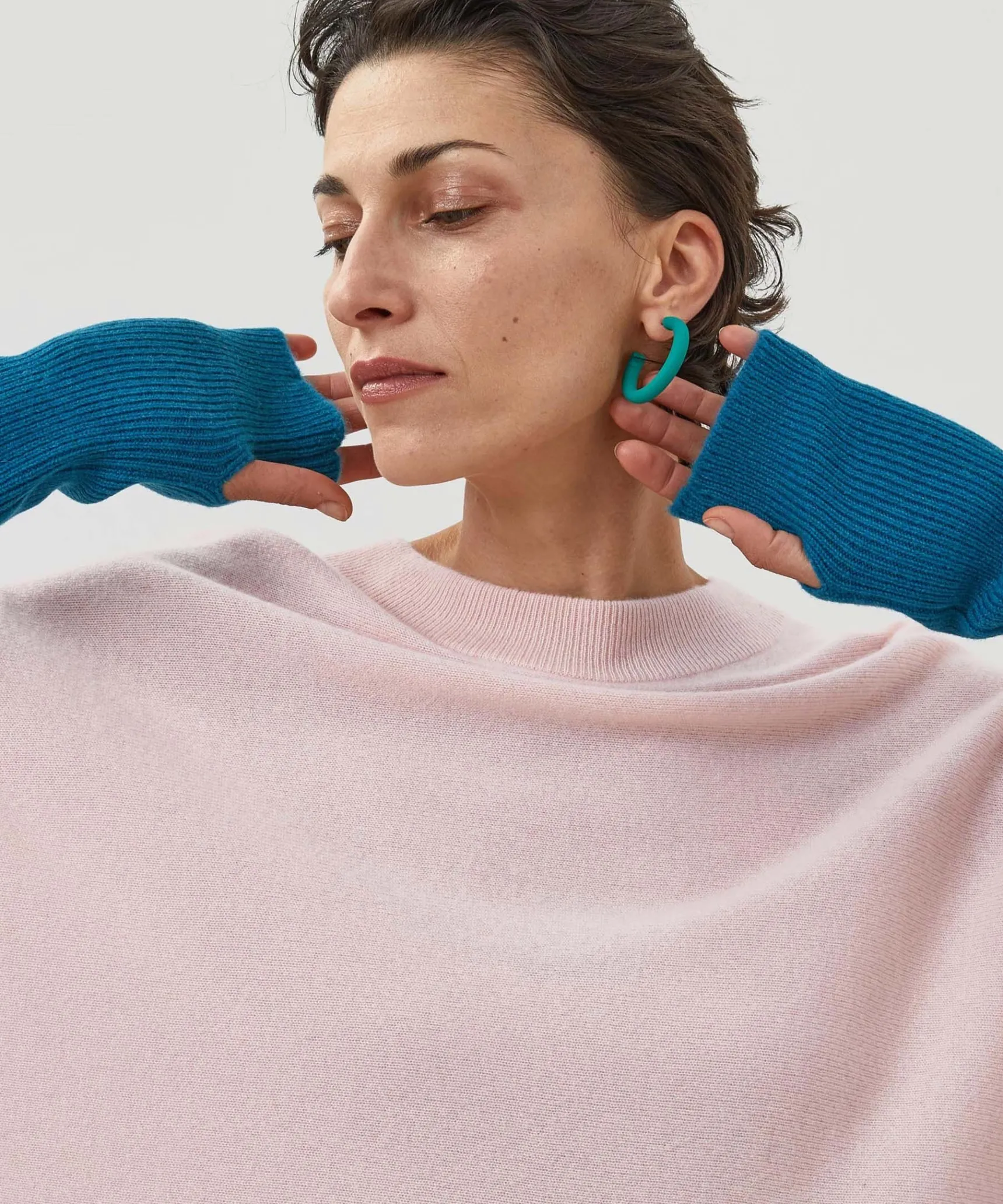 Clearance Rodier Poncho manches 3/4 cachemire grège