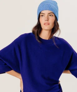 Discount Rodier Poncho manches 3/4 cachemire bleu outremer