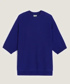 Discount Rodier Poncho manches 3/4 cachemire bleu outremer