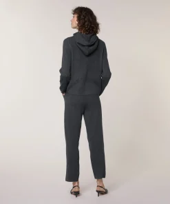 Online Rodier Pull à capuche à côtes gris foncé