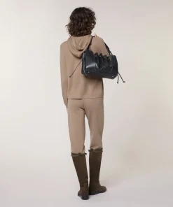 Discount Rodier Pull à capuche à côtes marron moka