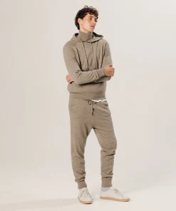 Clearance Rodier Pull à capuche en cachemire beige
