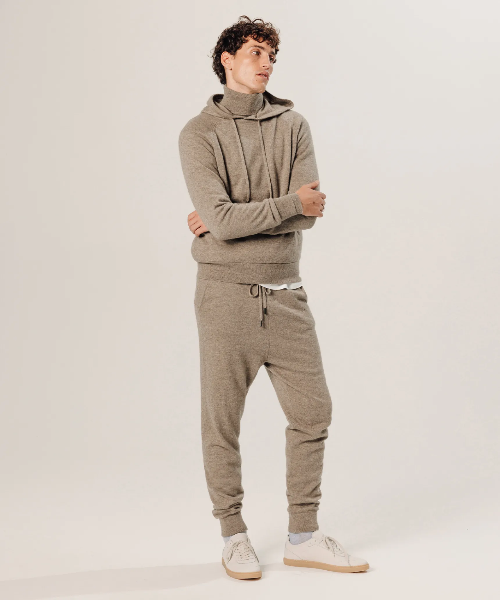 Clearance Rodier Pull à capuche en cachemire beige