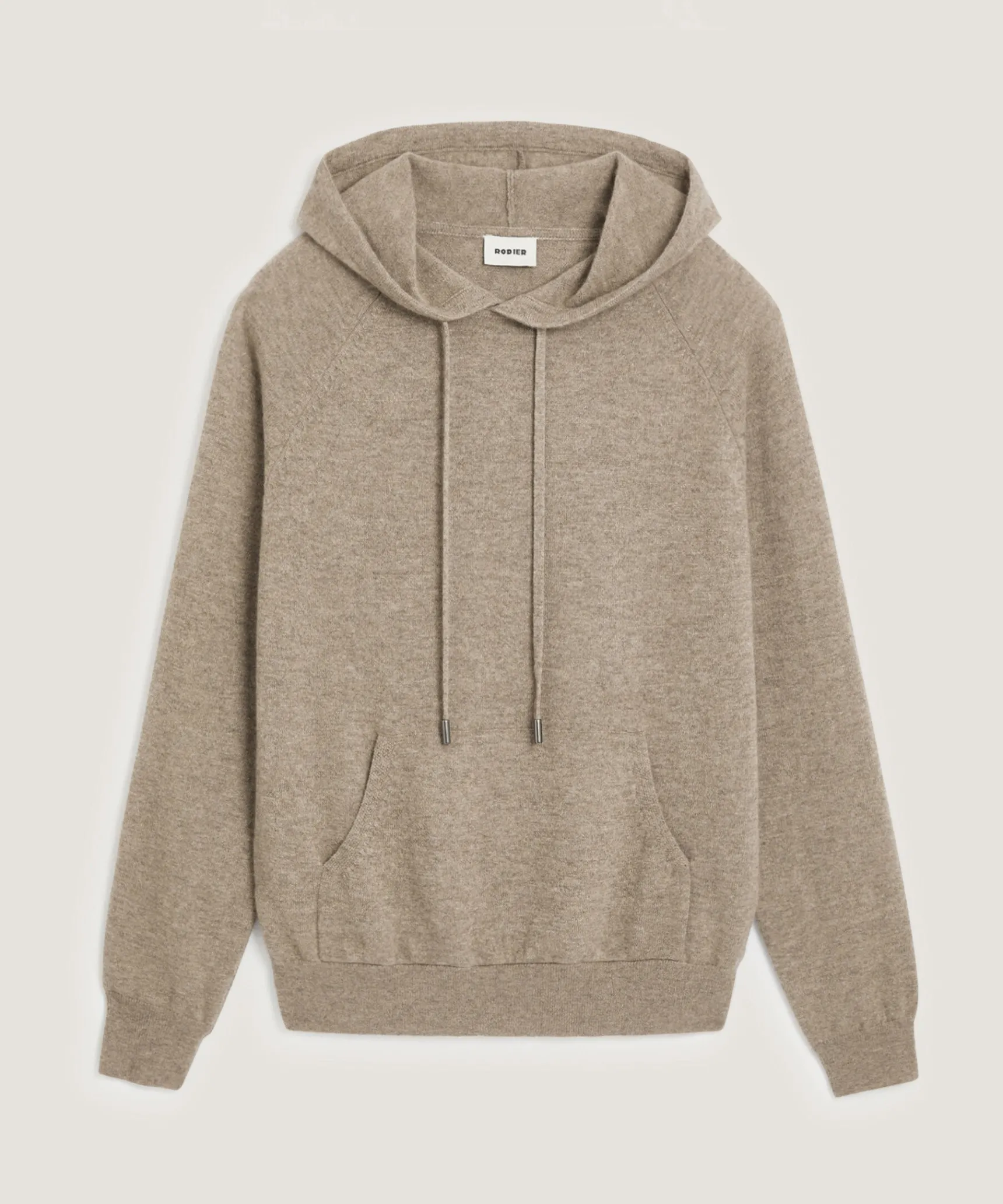 Clearance Rodier Pull à capuche en cachemire beige