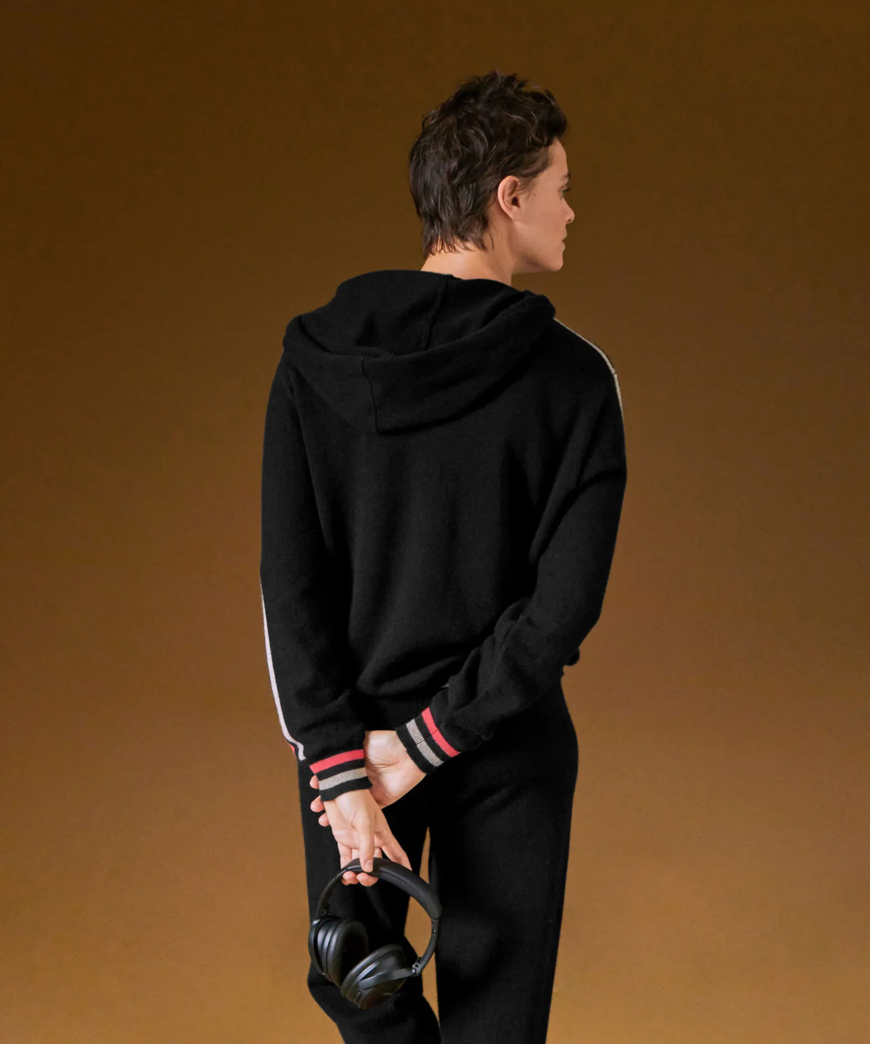 Clearance Rodier Pull à capuche en cachemire noir