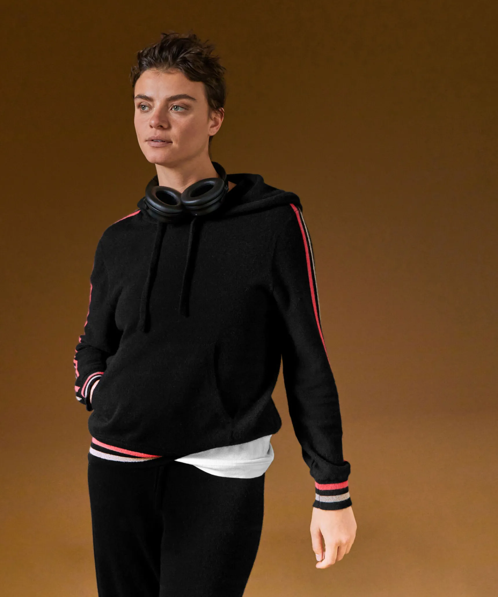 Clearance Rodier Pull à capuche en cachemire noir