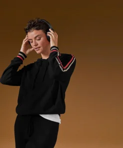 Clearance Rodier Pull à capuche en cachemire noir