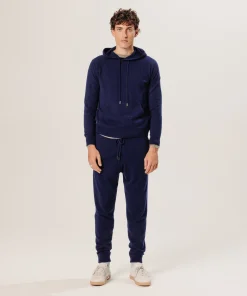 Sale Rodier Pull à capuche en cachemire bleu marine