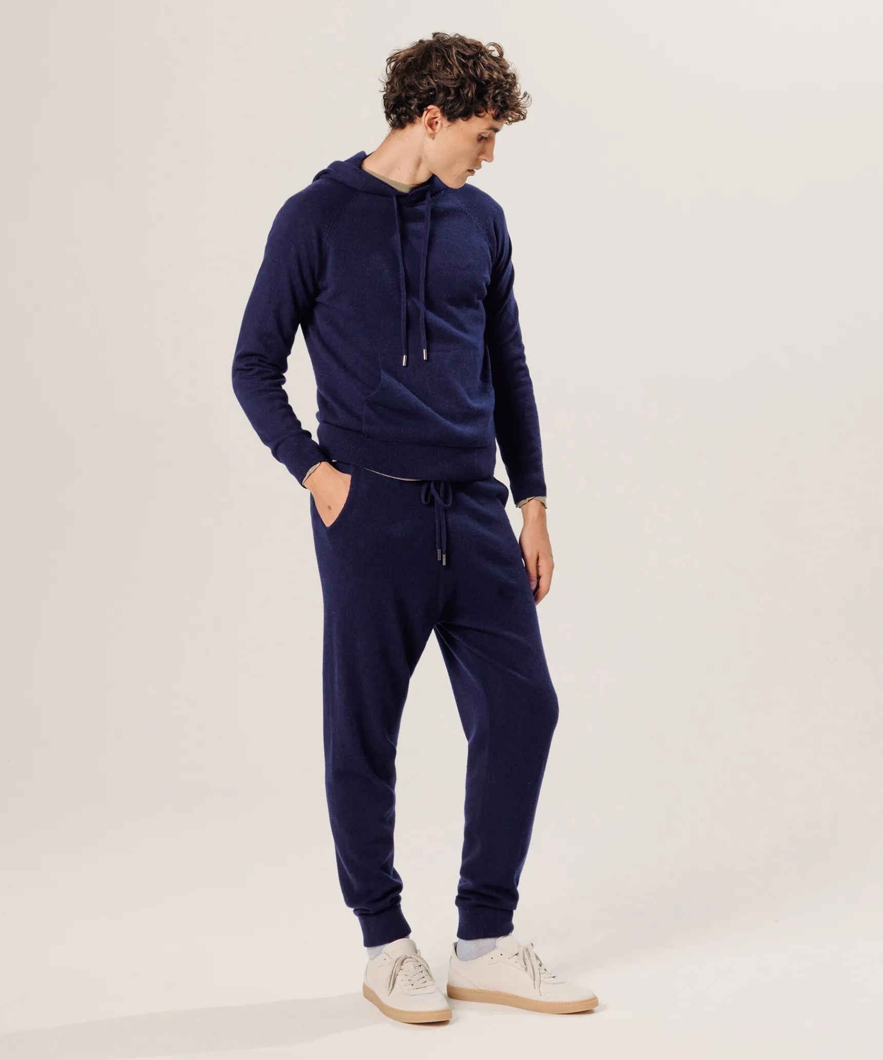 Sale Rodier Pull à capuche en cachemire bleu marine