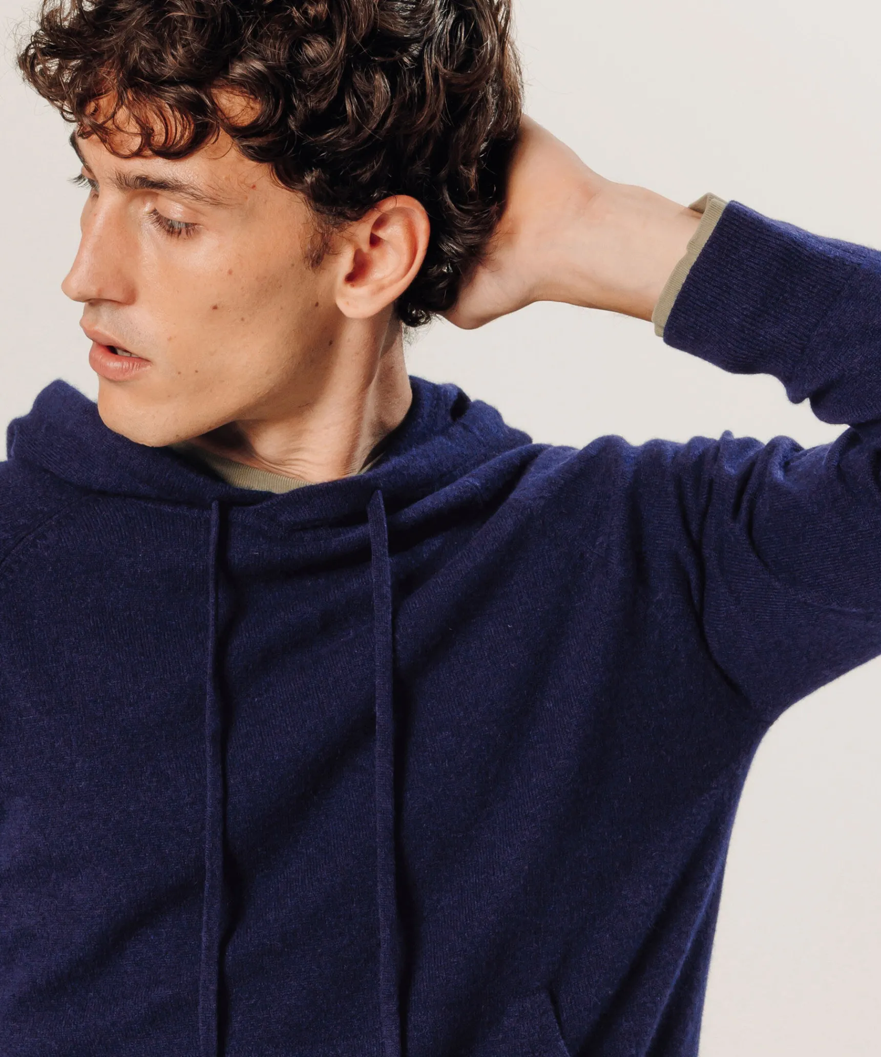 Sale Rodier Pull à capuche en cachemire bleu marine