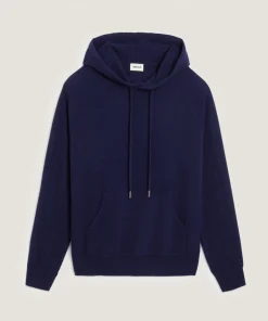 Sale Rodier Pull à capuche en cachemire bleu marine