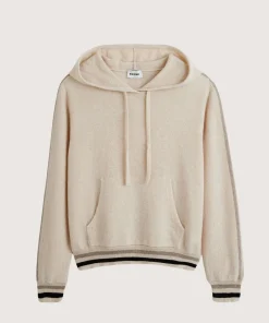 Clearance Rodier Pull à capuche en cachemire blanc crème