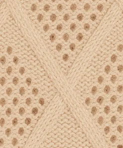 Outlet Rodier Pull ajouré en coton et laine beige ficelle