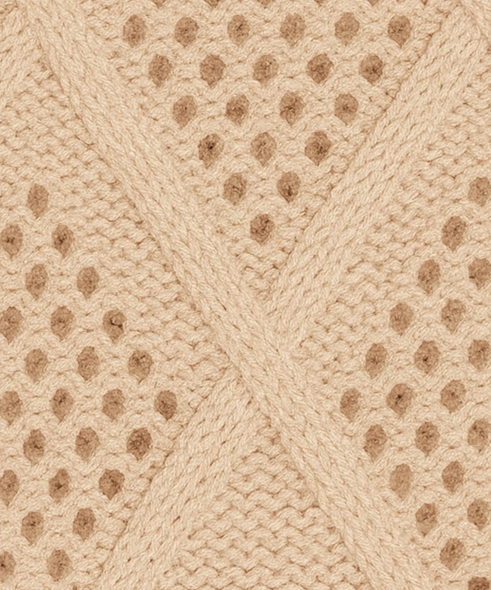 Outlet Rodier Pull ajouré en coton et laine beige ficelle