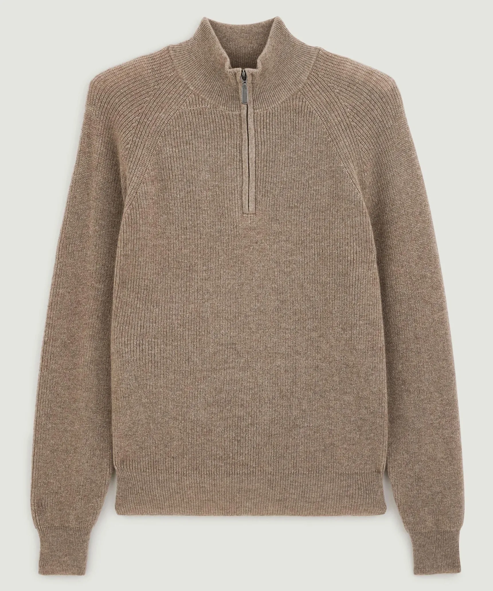 Outlet Rodier Pull camionneur à côtes en cachemire 4 fils taupe