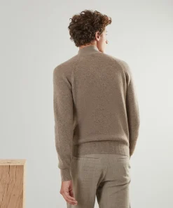 Outlet Rodier Pull camionneur à côtes en cachemire 4 fils taupe