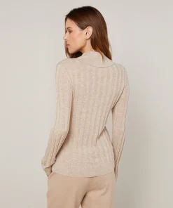 Sale Rodier Pull chaussette col polo beige