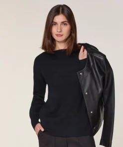 Sale Rodier Pull col bateau en laine mérinos noir