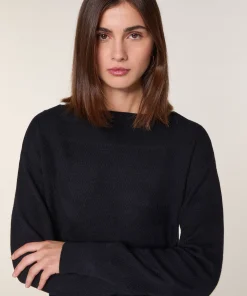 Sale Rodier Pull col bateau en laine mérinos noir