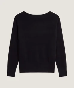 Sale Rodier Pull col bateau en laine mérinos noir