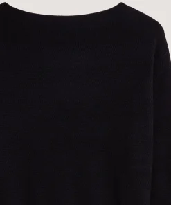 Sale Rodier Pull col bateau en laine mérinos noir