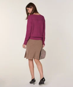 New Rodier Pull col bateau en laine mérinos rose fuchsia