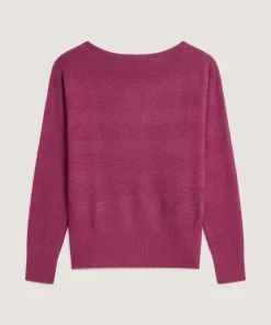 New Rodier Pull col bateau en laine mérinos rose fuchsia