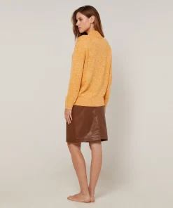 Discount Rodier Pull col cheminé chiné jaune