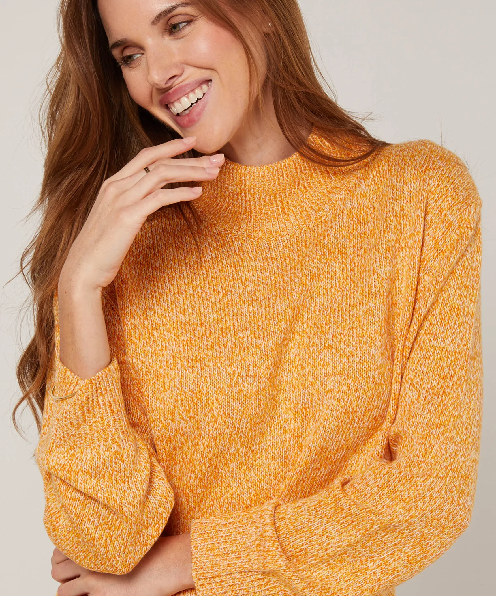 Discount Rodier Pull col cheminé chiné jaune