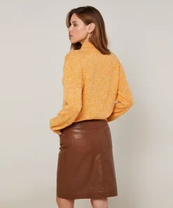 Discount Rodier Pull col cheminé chiné jaune
