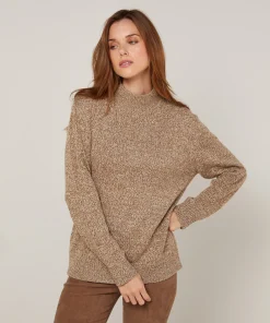 Sale Rodier Pull col cheminé chiné marron