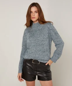 Sale Rodier Pull col cheminé chiné bleu