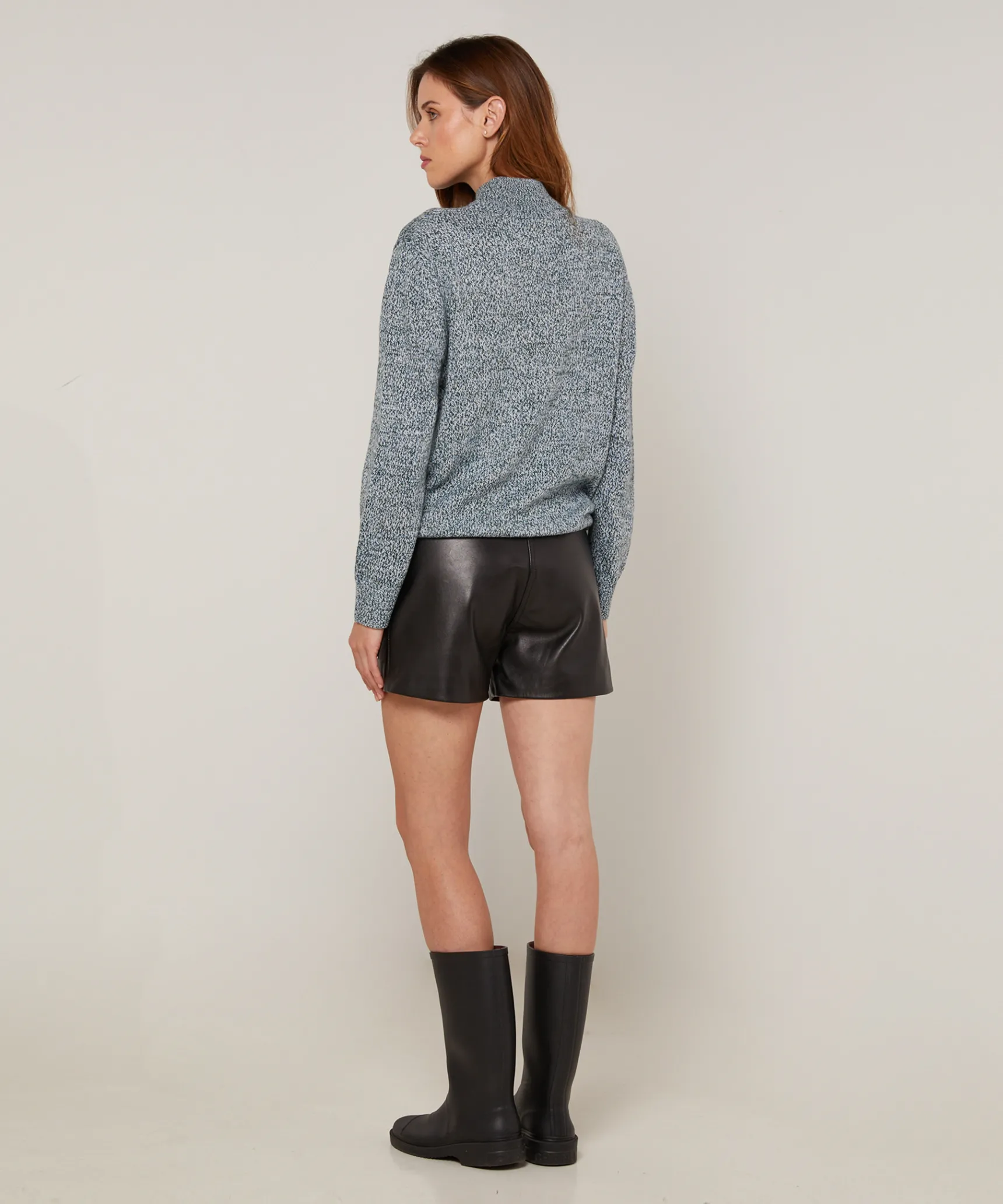 Sale Rodier Pull col cheminé chiné bleu