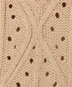 Online Rodier Pull col montant ajouré en coton et laine beige ficelle