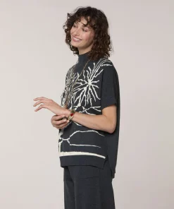 Sale Rodier Pull col montant jacquard gris foncé