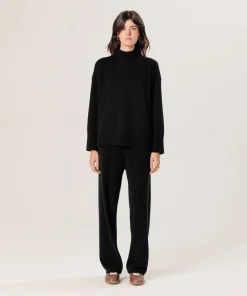 Outlet Rodier Pull col montant oversize en cachemire noir