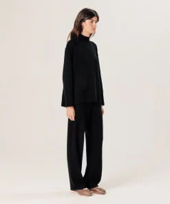 Outlet Rodier Pull col montant oversize en cachemire noir