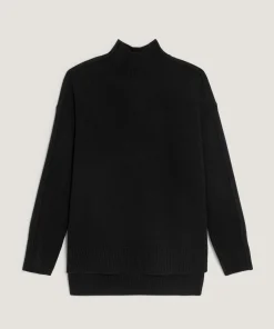 Outlet Rodier Pull col montant oversize en cachemire noir