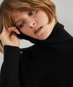 Clearance Rodier Pull col montant oversize en cachemire 4 fils noir
