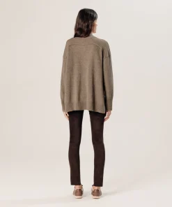 Discount Rodier Pull col montant oversize en cachemire beige